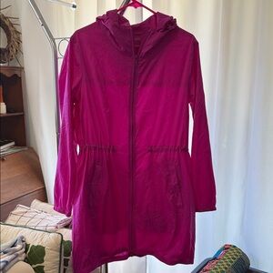 Uniqlo Women's Magenta Hooded Utility Jacket